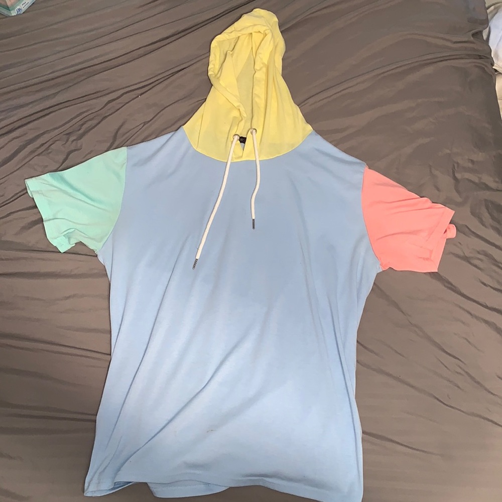 Large Multicolored Short Sleeve Hoodie